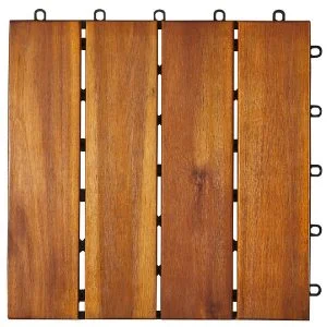 Acacia Wood Decking Tiles 4 Slats