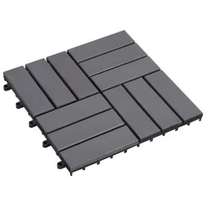 dark gray acacia wood decking tiles 12 slats 5