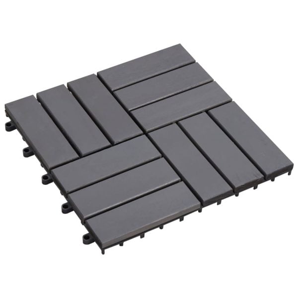 dark gray acacia wood decking tiles 12 slats 5