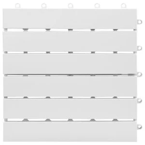 White Acacia Wood Decking Tiles 6 Slats