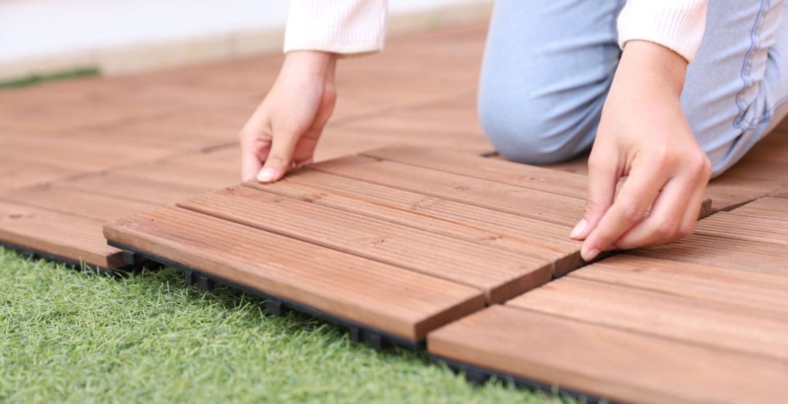How To Install Wood Patio Deck Tiles Quick And Easy - Woodspace