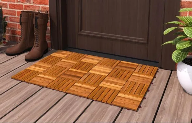 12 x 12 acacia wood interlocking deck tile