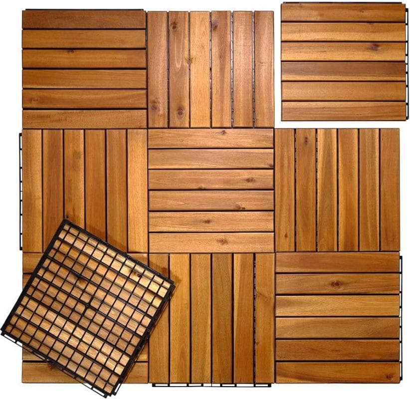 12 x 12 Acacia Wood Interlocking Deck Tile: A Complete Installation and Maintenance Guide 1 12 x 12 acacia wood interlocking deck tile