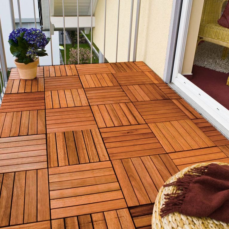A Complete Guide to Wooden Tiles in Balcony Best Design 2024 1 wooden tiles in balcony
