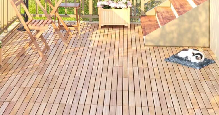 Acacia wood deck tiles turning grey